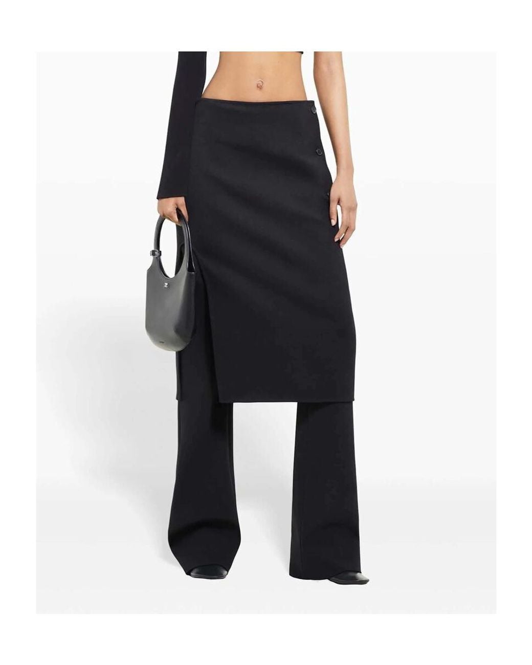 Courreges Blue Courrèges Oblique Tailored Midi Skirt