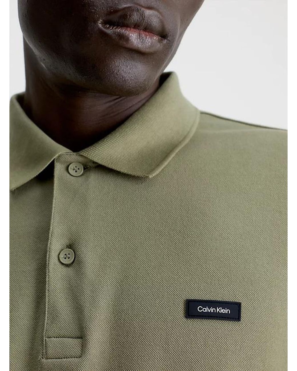 Calvin Klein Green Short-Sleeved Polo Shirt for men