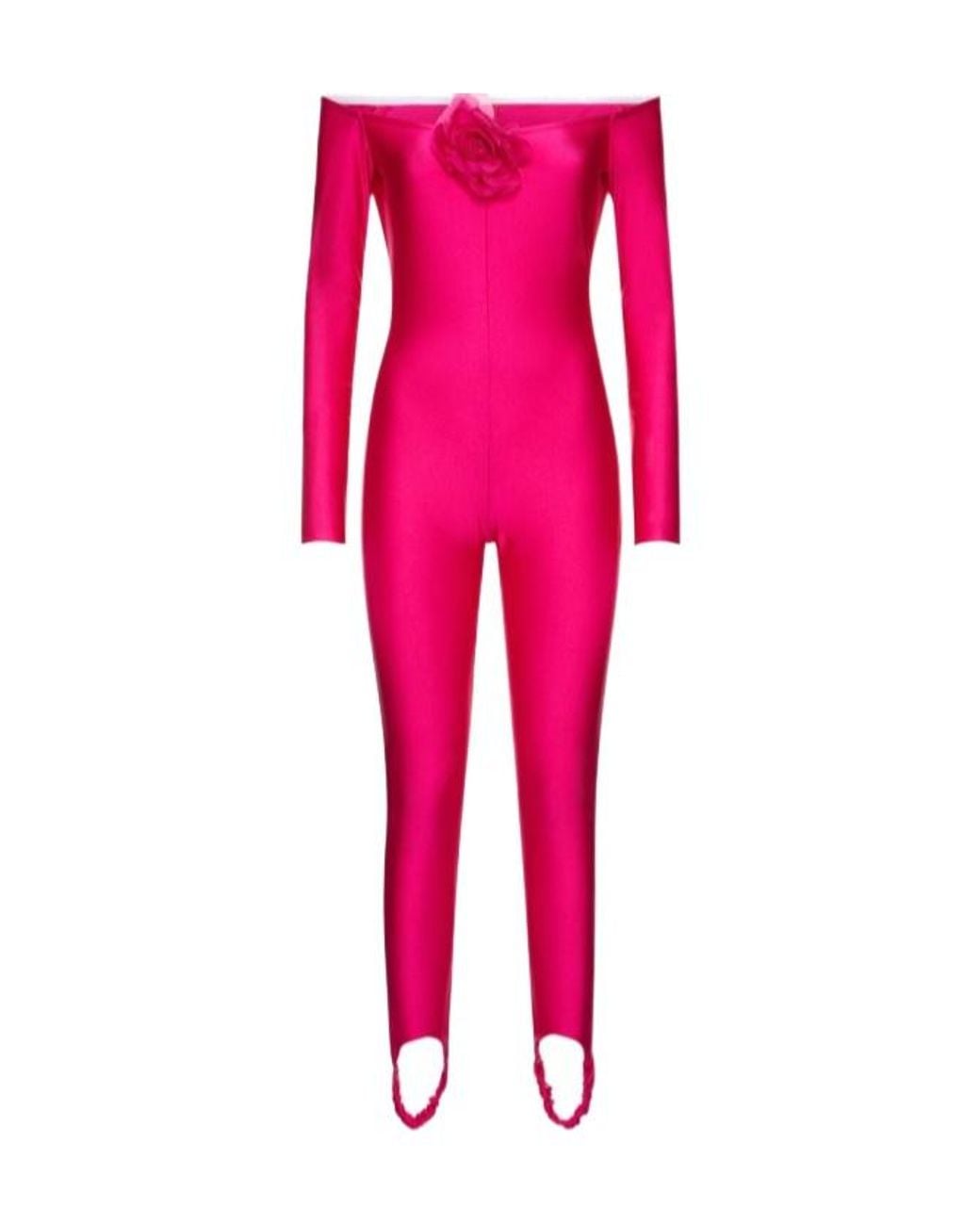 GIUSEPPE DI MORABITO Pink Shiny Elastic Knit Jumpsuit