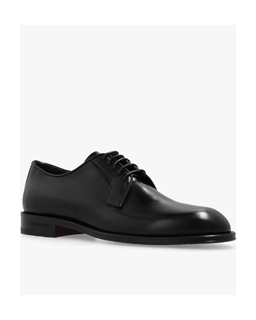 DSquared² Black Polished-Finish Lace-Up Derby Shoes for men