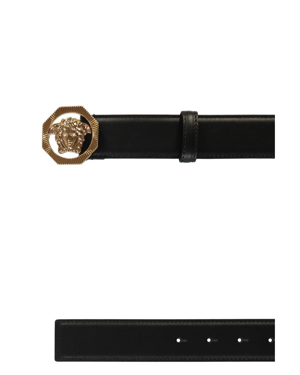 Versace Black Leather Belt for men