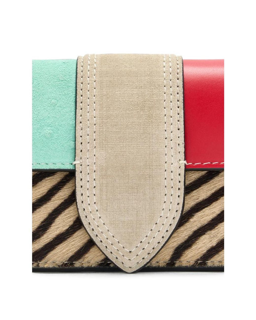 Jacquemus Red Patchwork Zebra-Print Clutch Bag