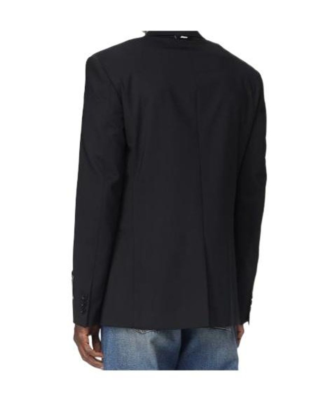 MSGM Black Single-Breasted Blazer for men