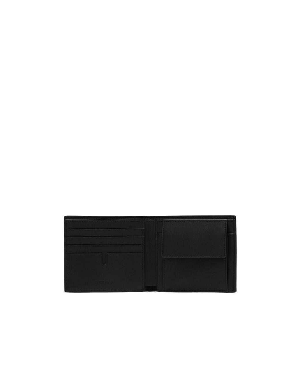 Burberry Black Check Embossed Bi-Fold Wallet for men