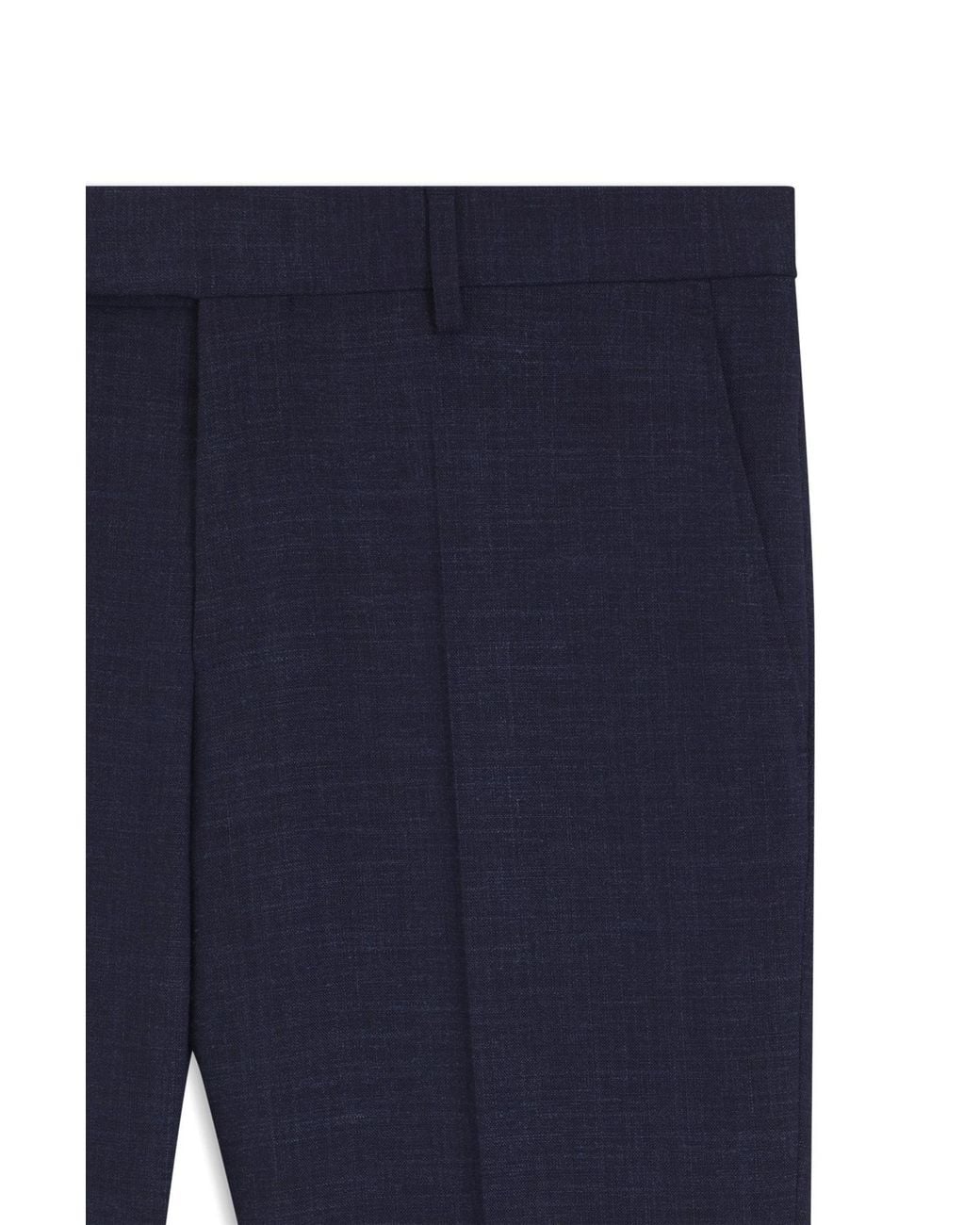 Boss Blue Belt Loop Casual Pants for men