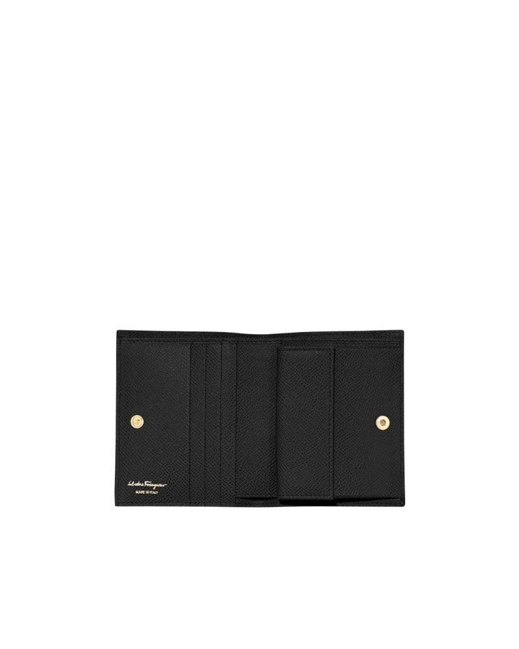 Ferragamo Black Ferragamo Gancini Compact Wallet