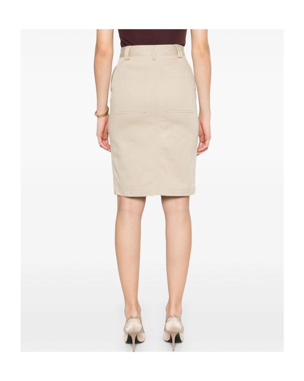 Anine Bing Natural Button-Down Skirt