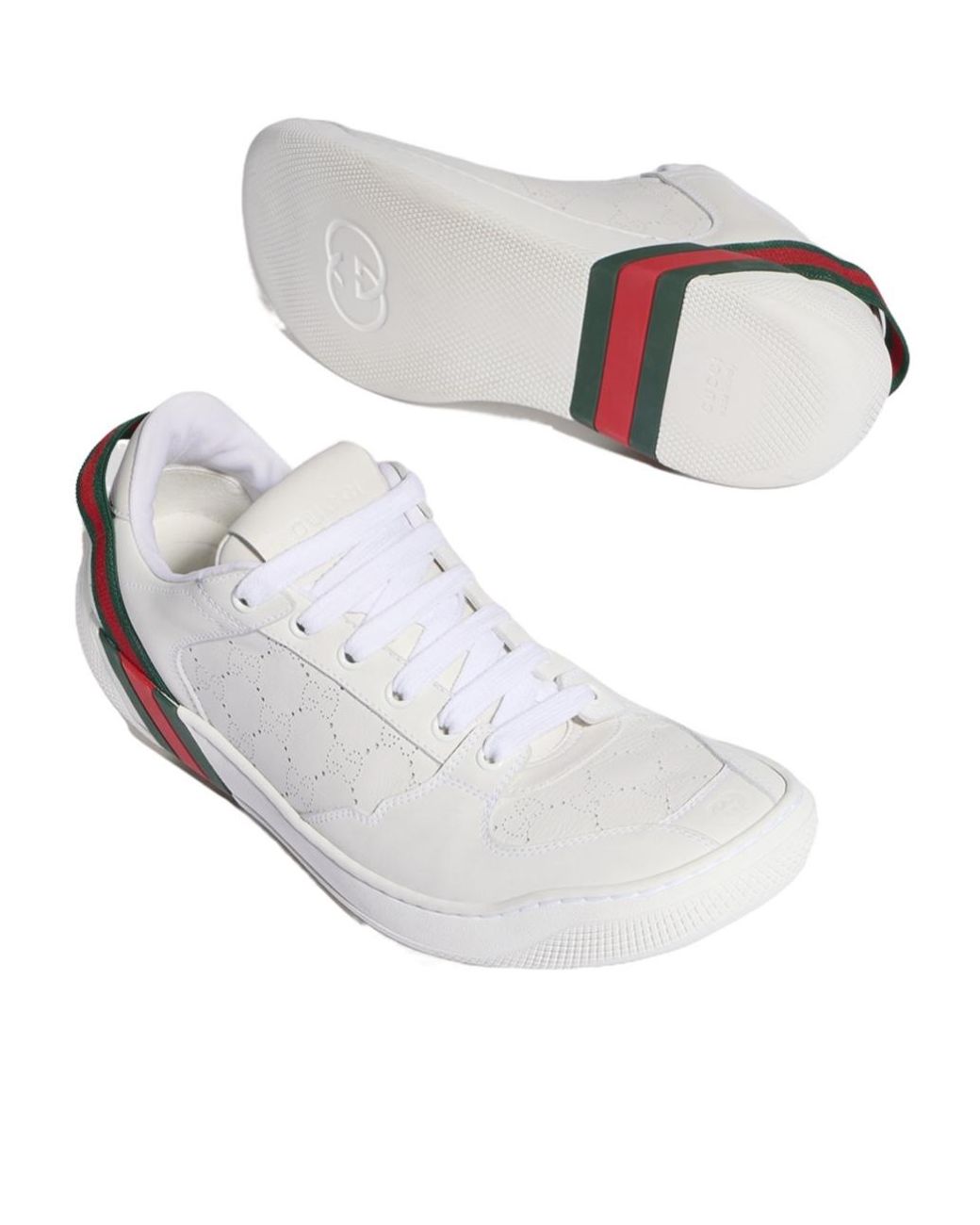 Gucci White Screener Sneakers for men