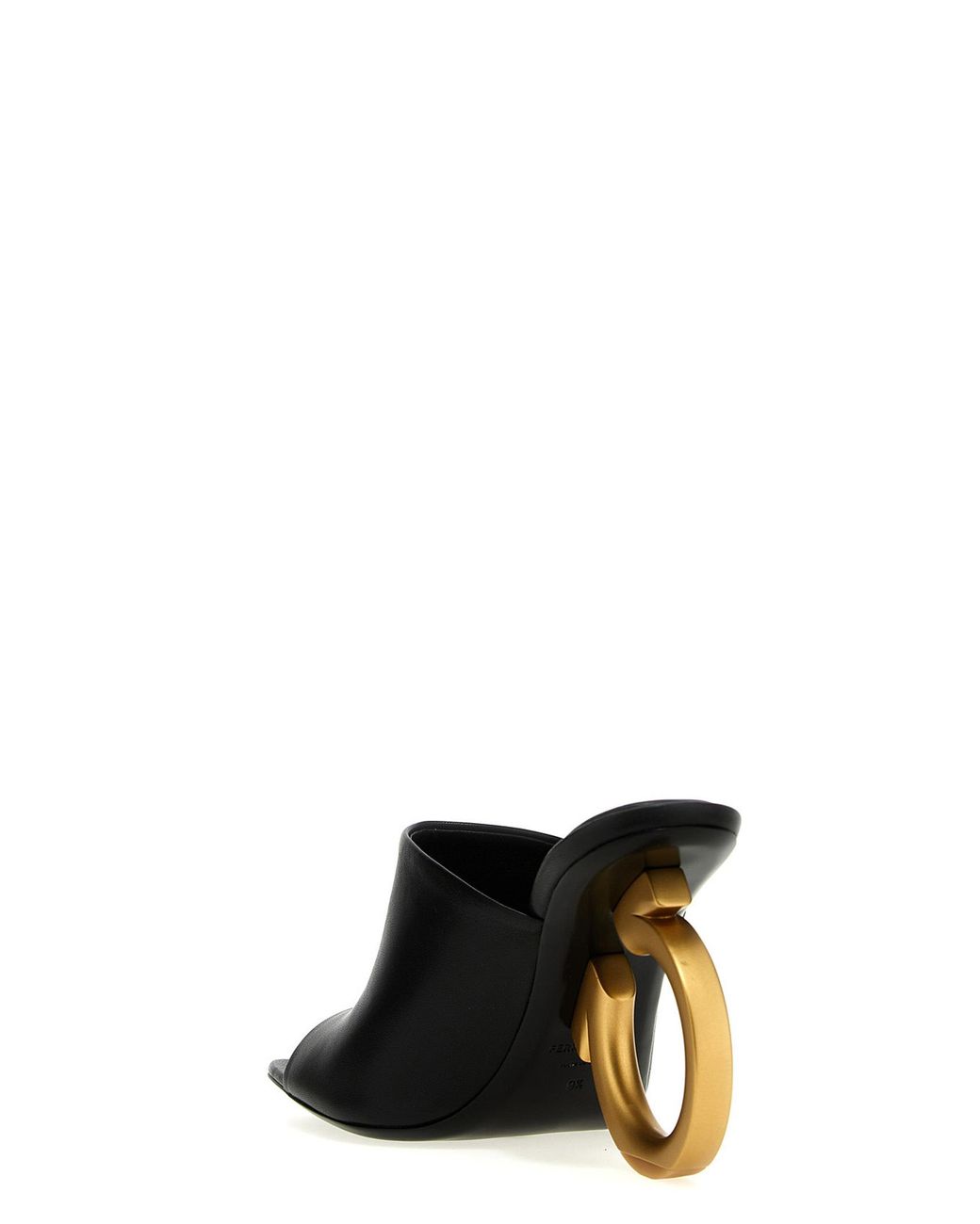 Ferragamo Black Logo Sandals