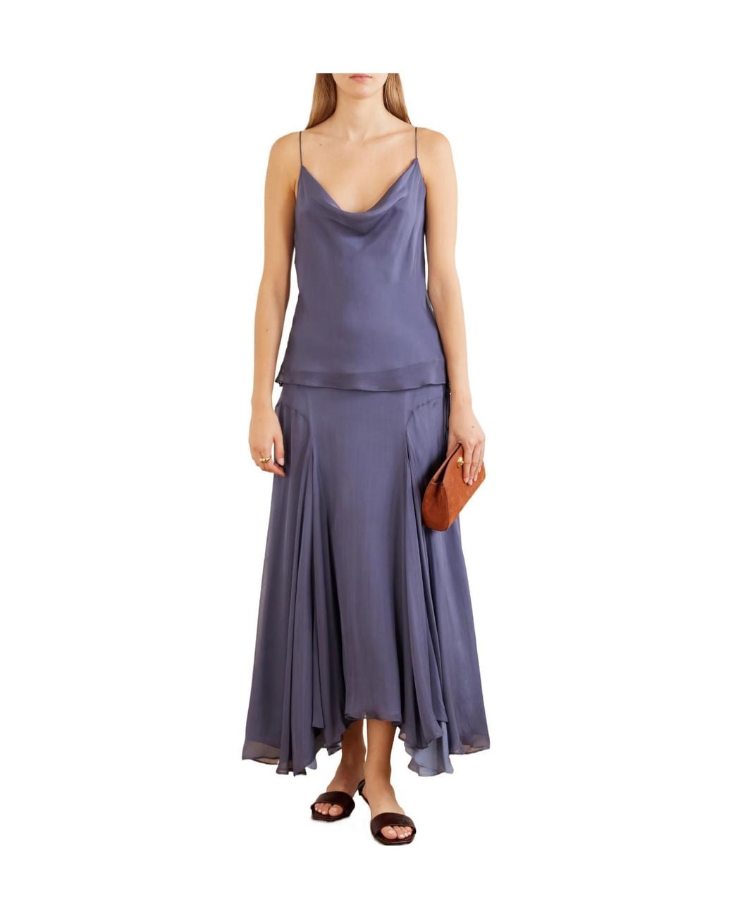 Kallmeyer Blue Zia Draped Silk Camisole