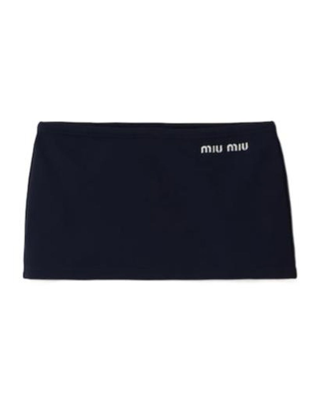 Miu Miu Blue Logo-Embroidered Mini Skirt