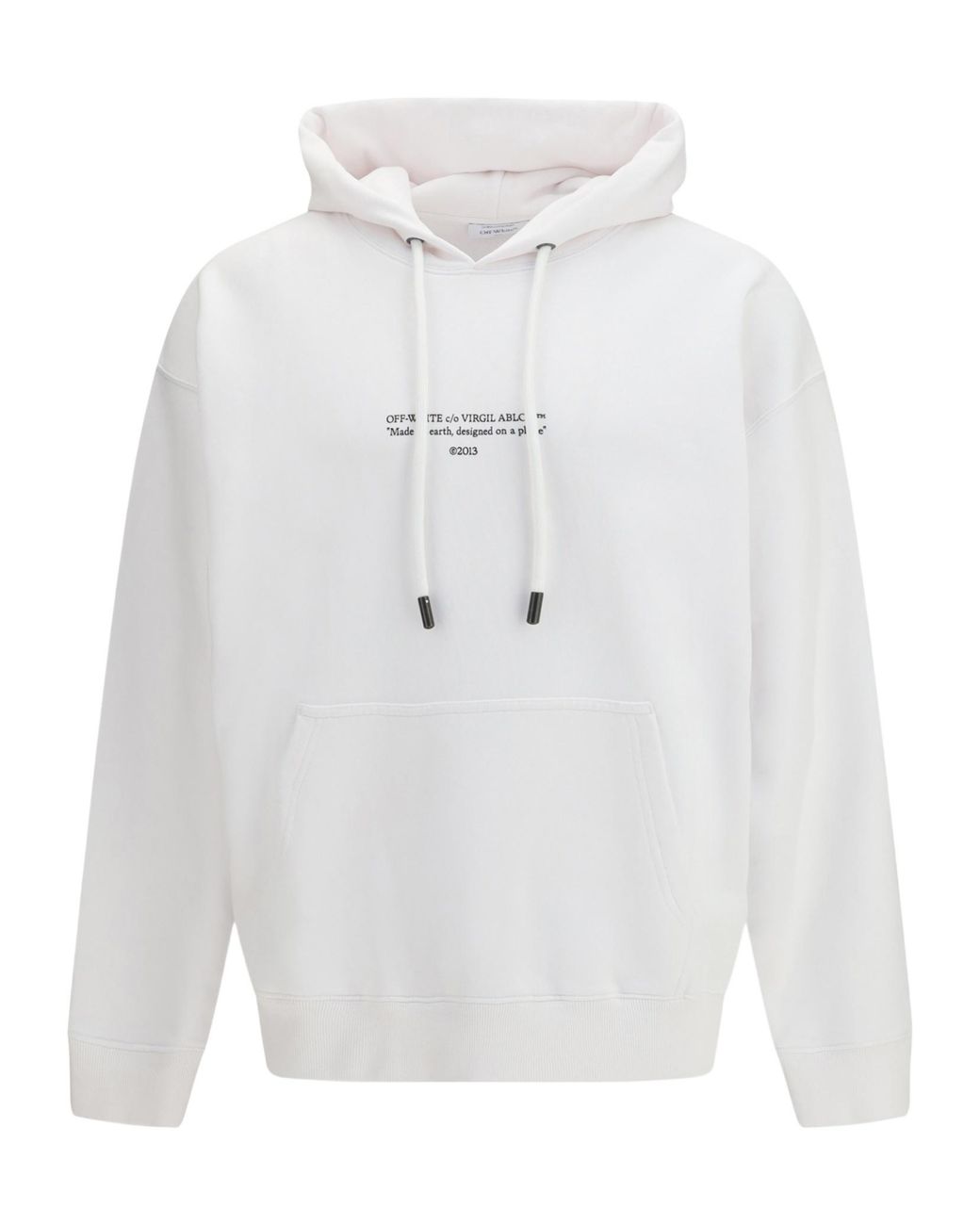 Off-White c/o Virgil Abloh White Logo Printed Drawstring Hoodie for men