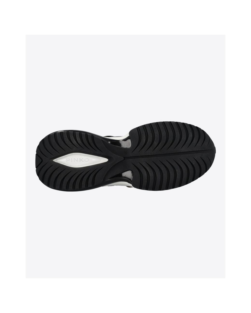 Pinko Black Logo Plaque Round Toe Sneakers