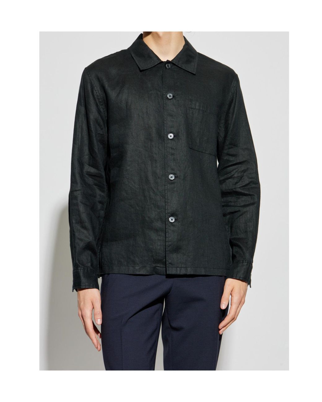 Theory Black Long Sleeved Buttoned Shirt for men