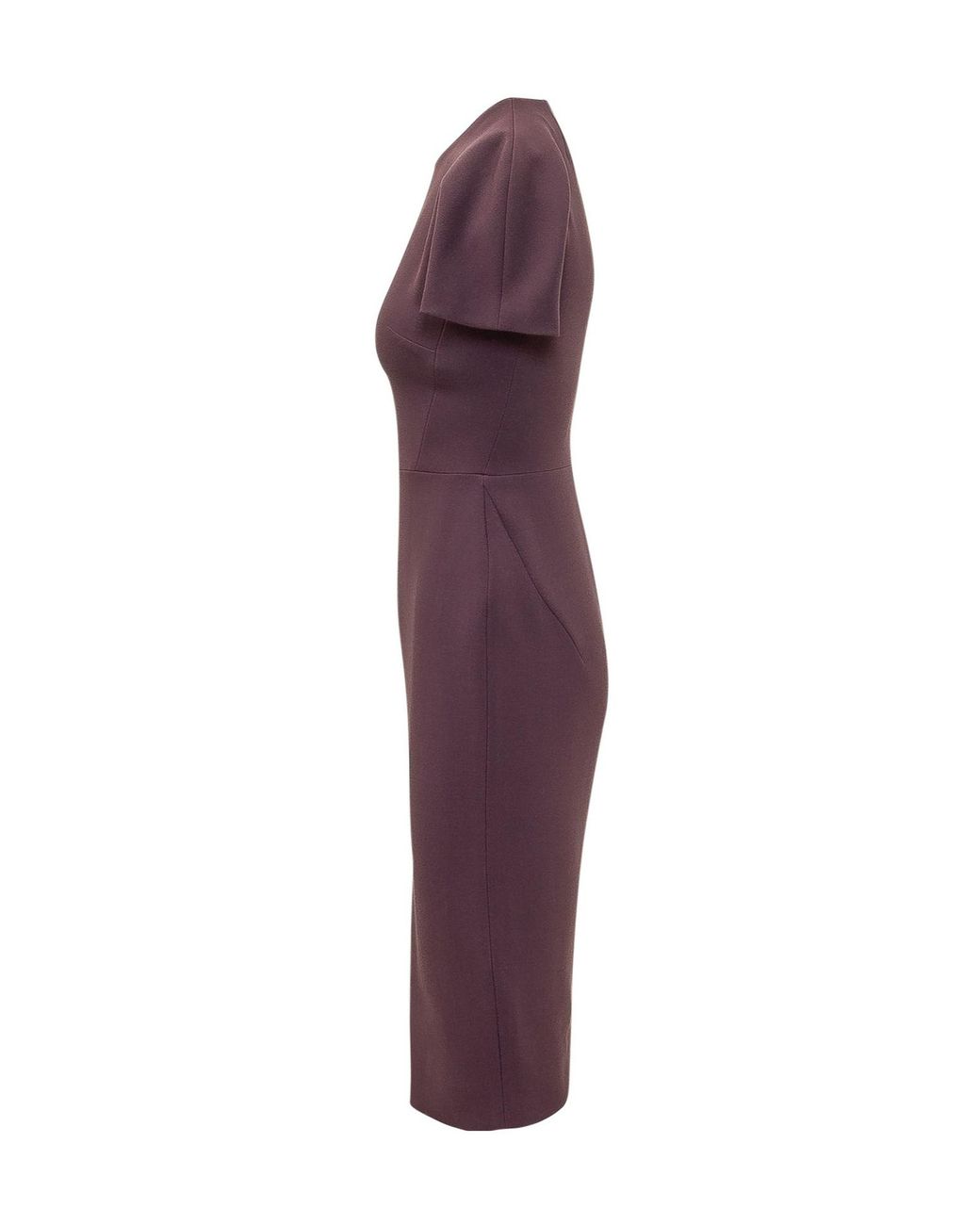 Victoria Beckham Purple Short-Sleeved Crewneck Dress