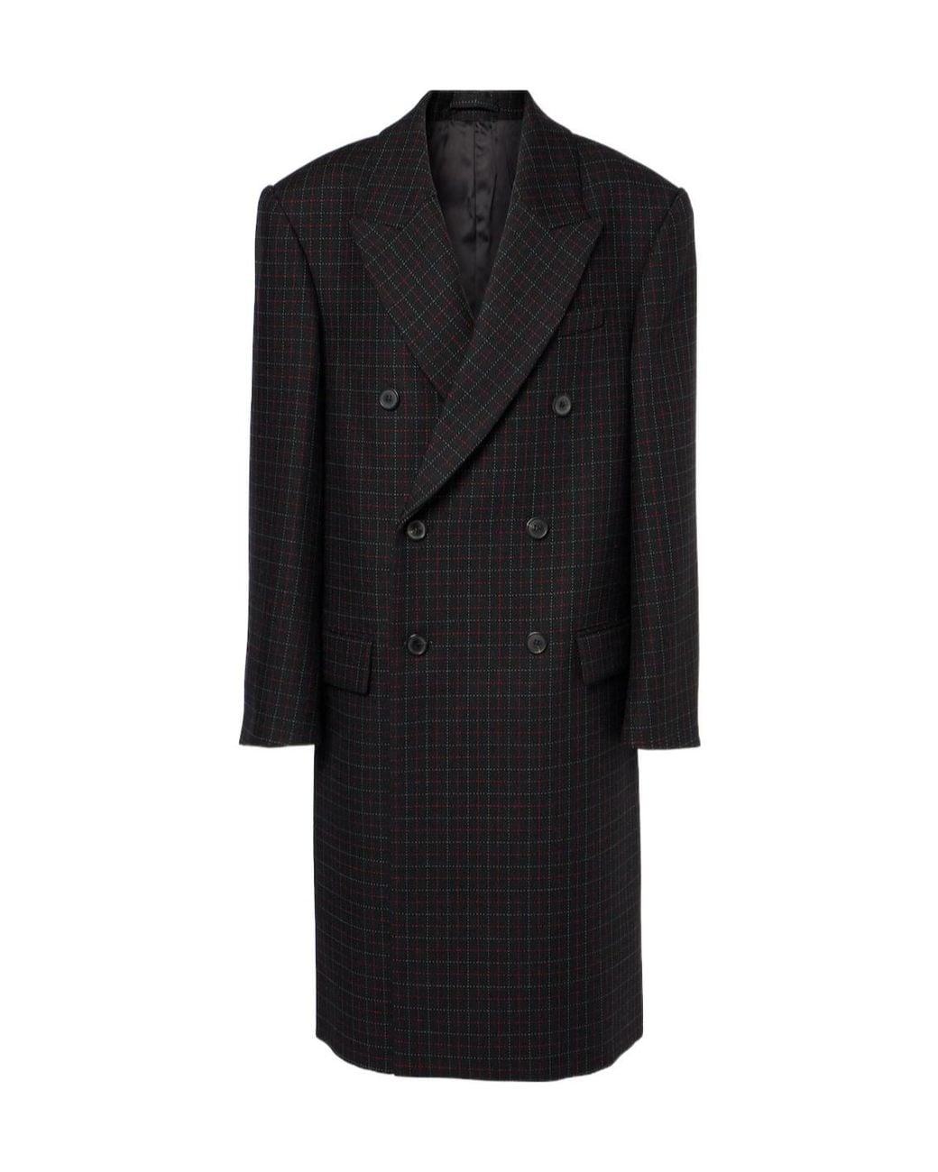 Wardrobe NYC Black Plaid Double-Breasted Coat