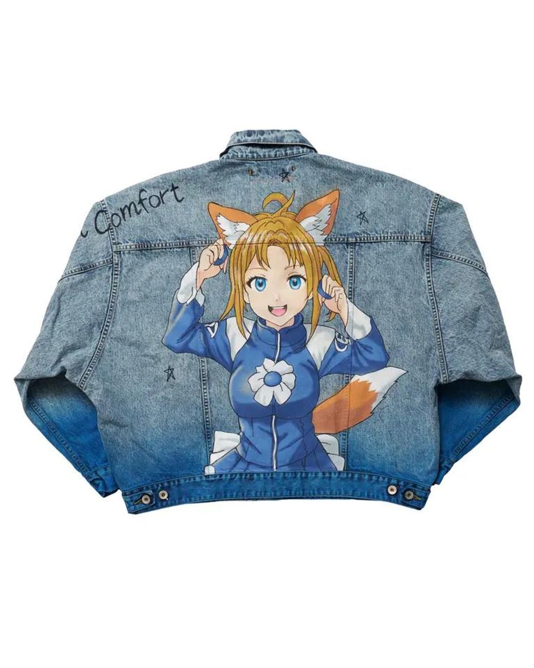 Doublet Blue Anime Hand-Printing Denim Jacket