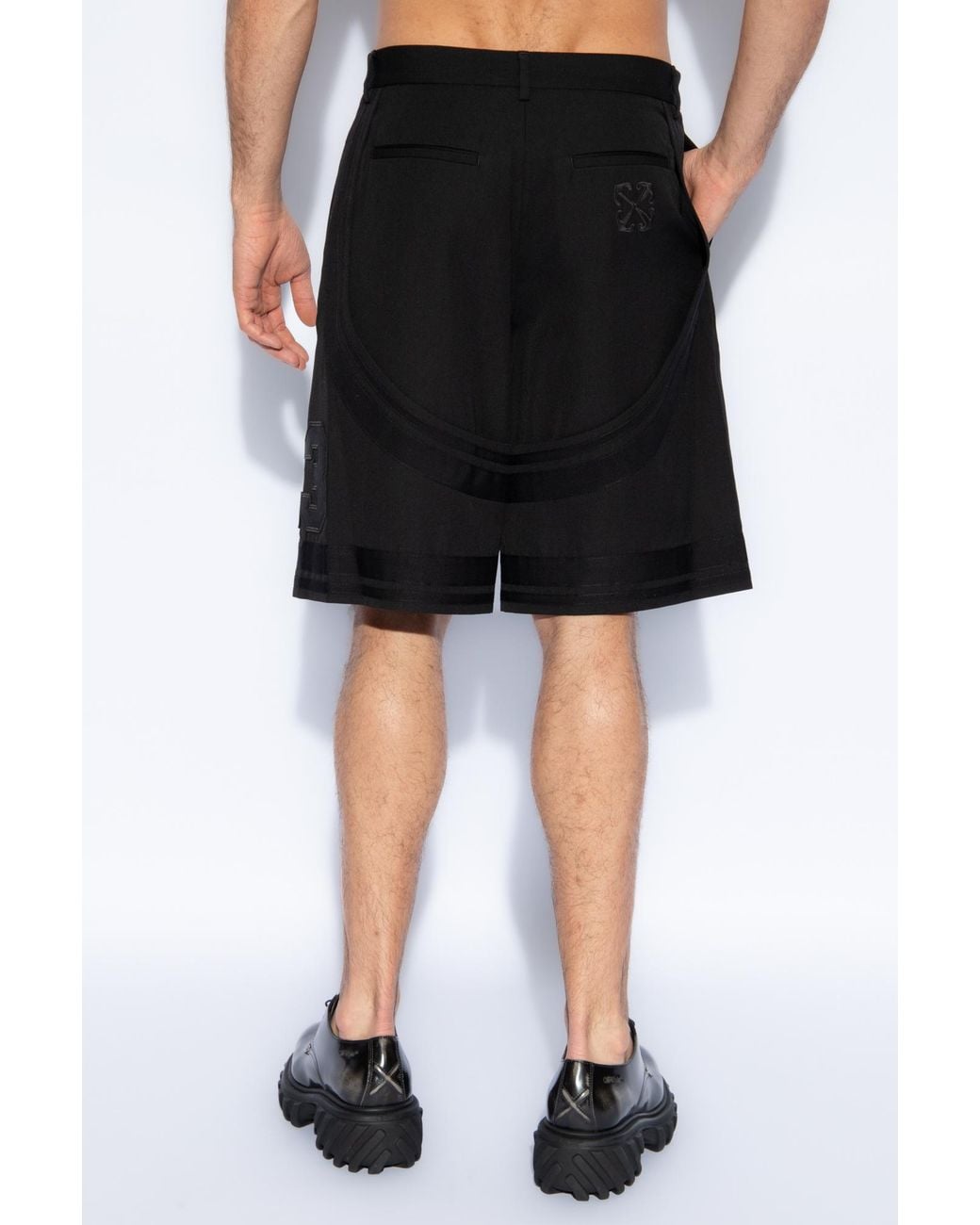 Off-White c/o Virgil Abloh Black Button Detailed Shorts for men