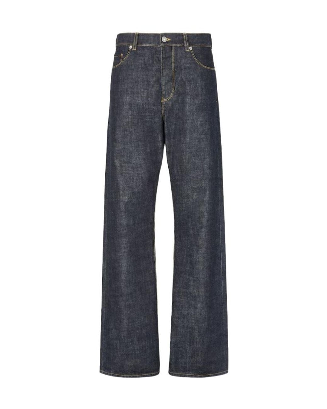 Fendi Blue High-Rise Straight-Leg Jeans