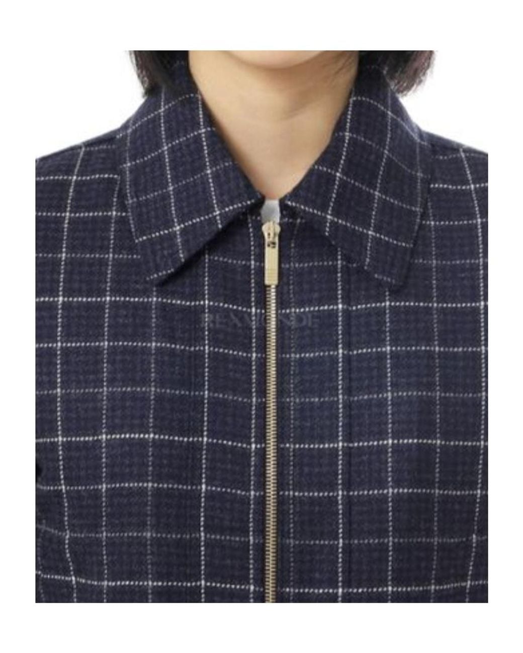 Thom Browne Blue Windowpane Houndstooth Teviot Tweed Jacket