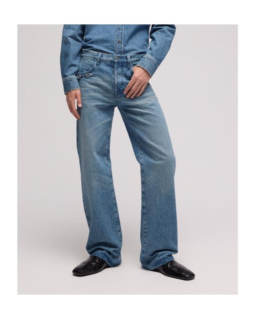 Gucci Blue Horsebit Detailed Flared Jeans for men