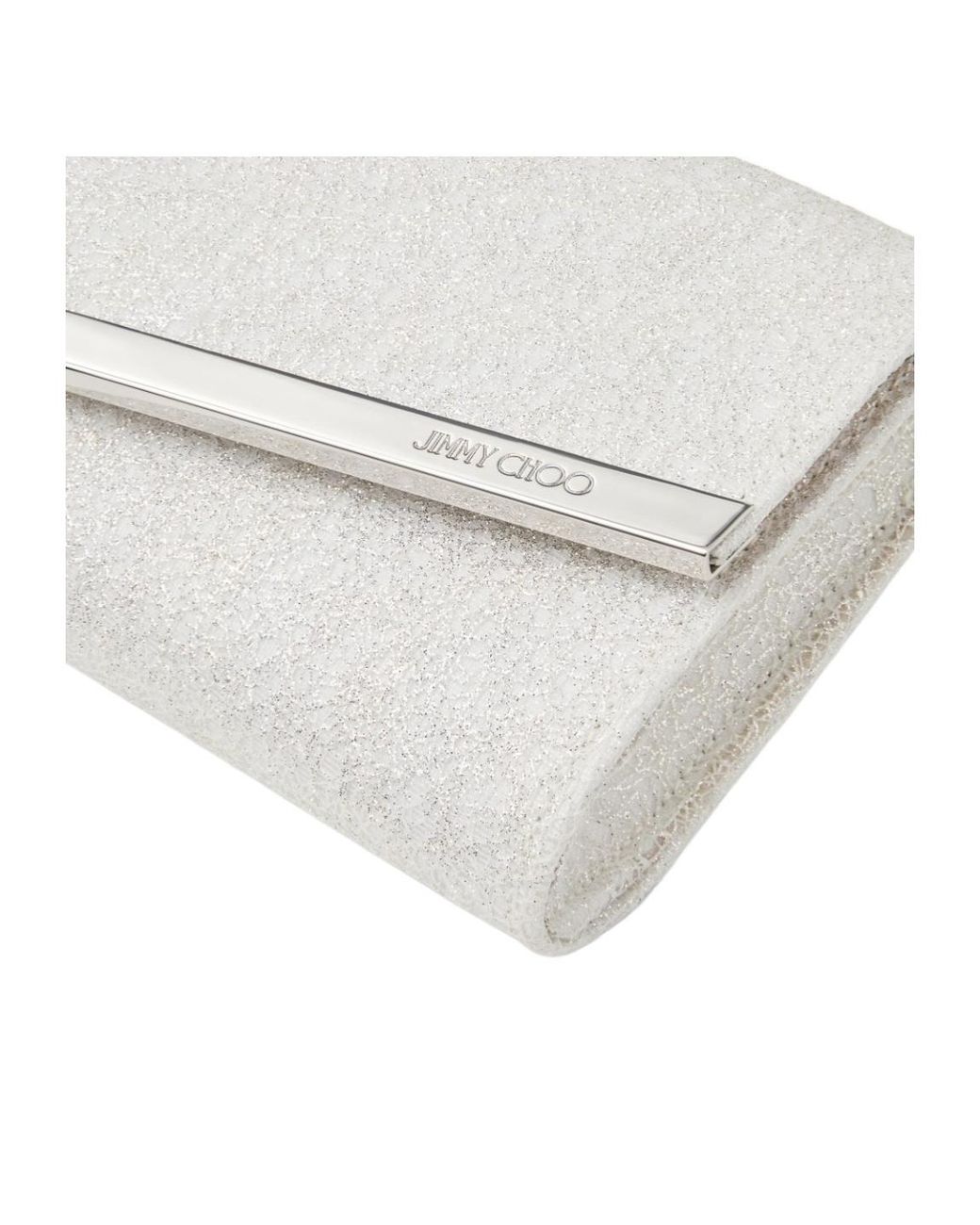 Jimmy Choo White Emmie Chain Clutch Bag