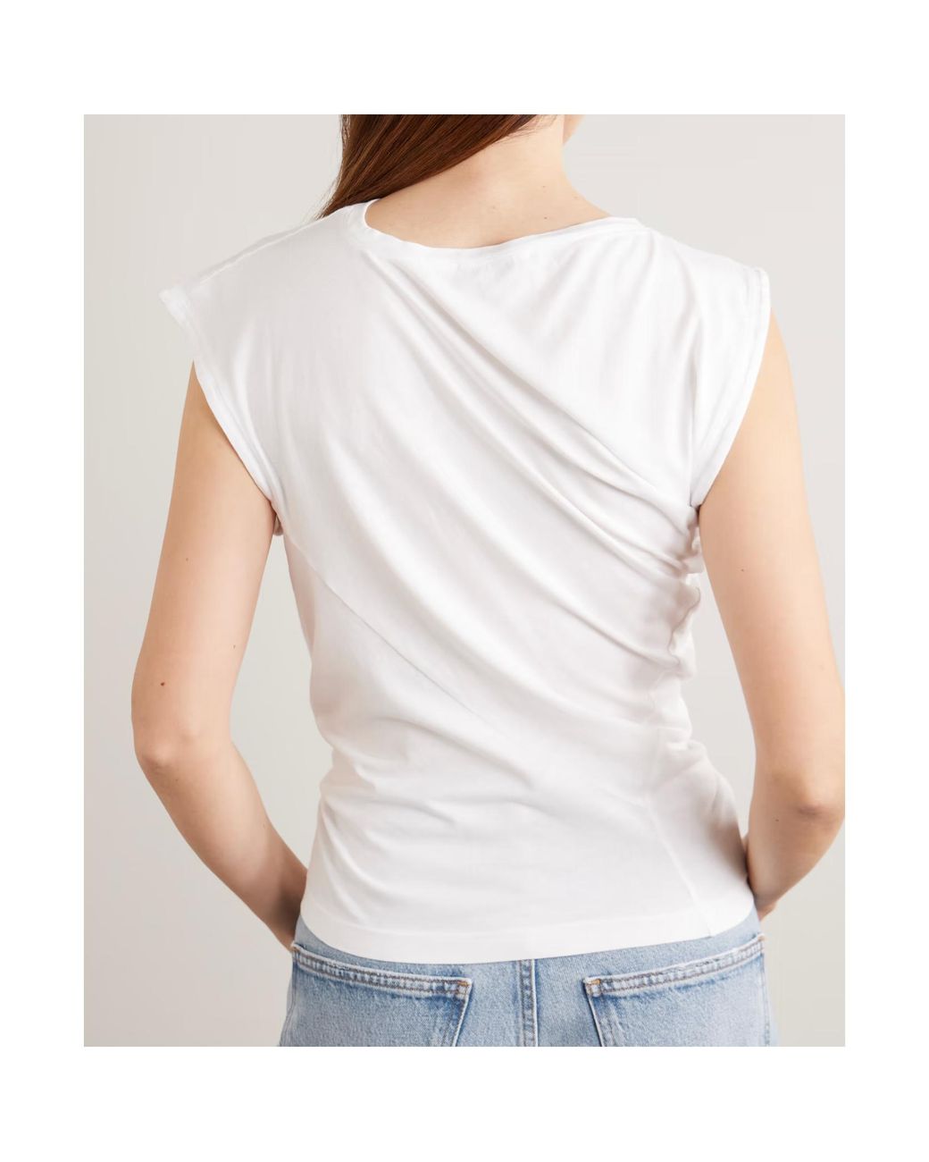 Agolde White Beth Draped T-Shirt