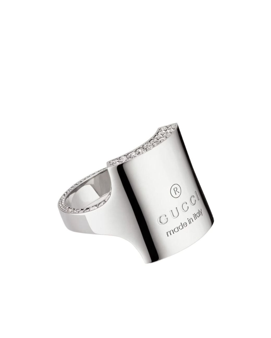 Gucci Metallic Trademark Crystal Ring for men