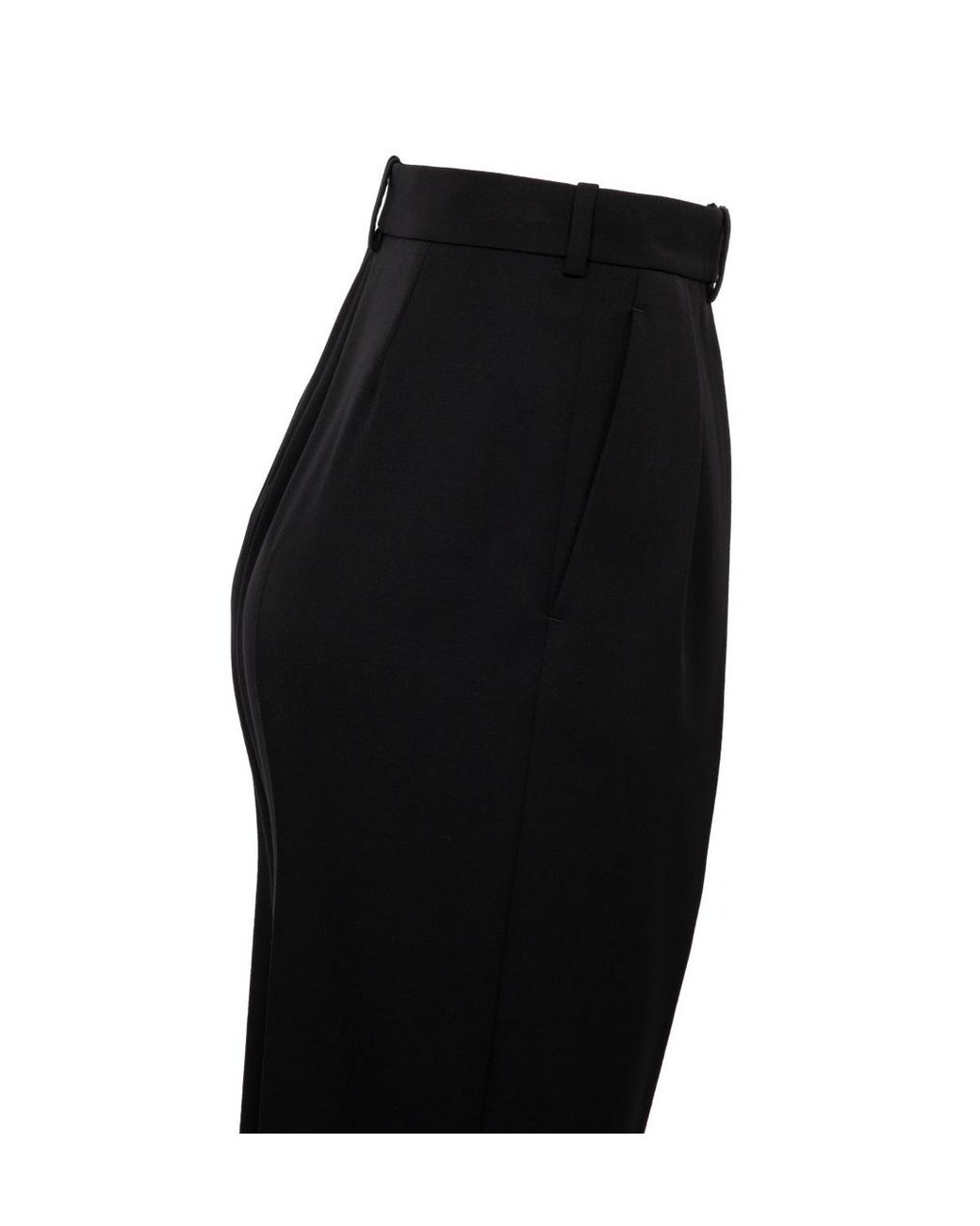 The Row Black Corby Pleated Wool Tailored Trousers