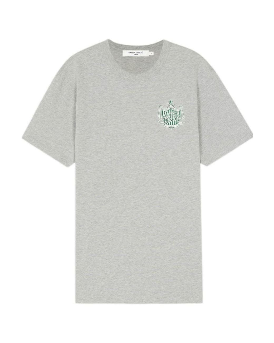 Maison Kitsuné Gray Logo-Print Cotton T-Shirt for men