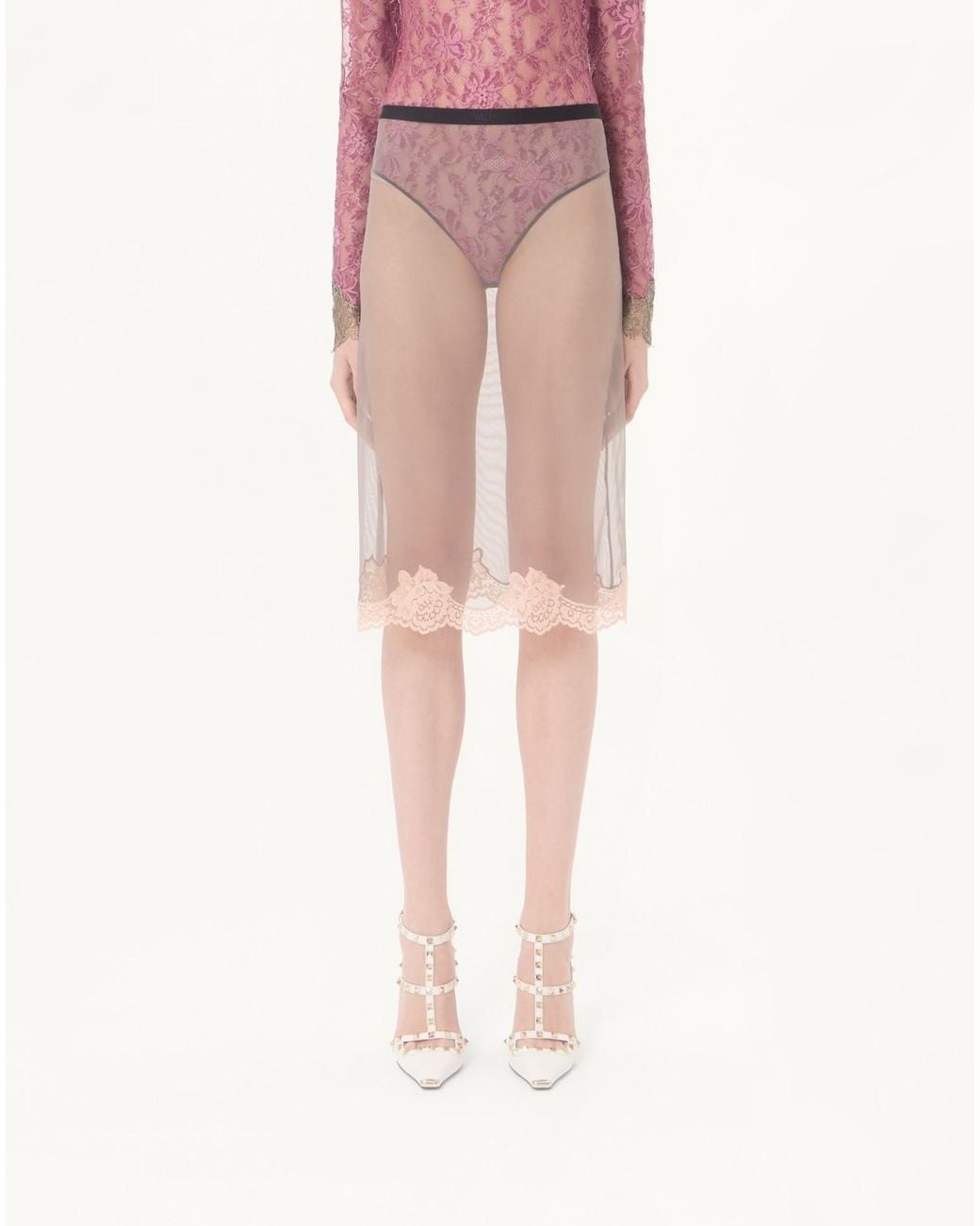 Valentino Brown Tulle Skirt