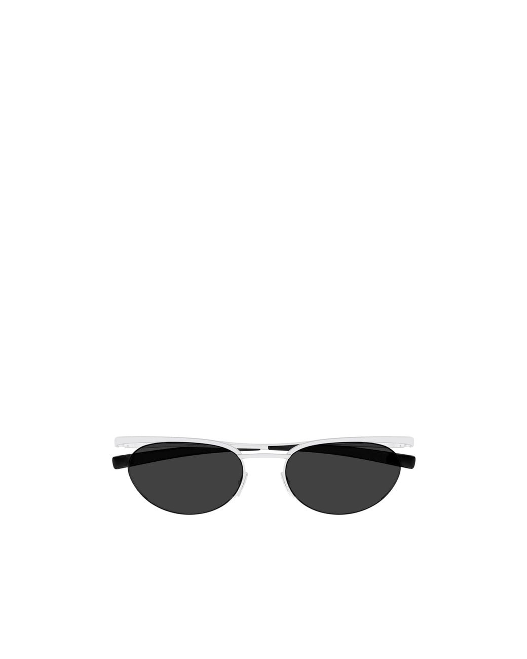 Saint Laurent White Half-Frame Oval Sunglasses for men