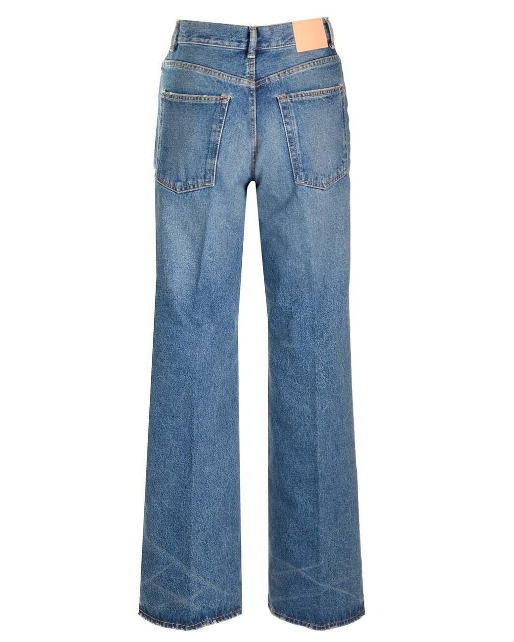 Acne Blue High-Waisted Wide-Leg Jeans
