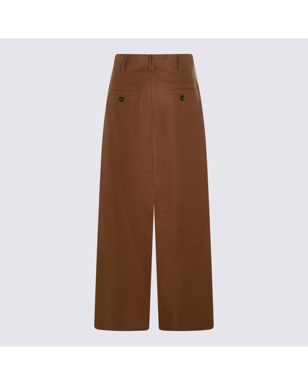 Brunello Cucinelli Brown Monili Detailed Midi Skirt
