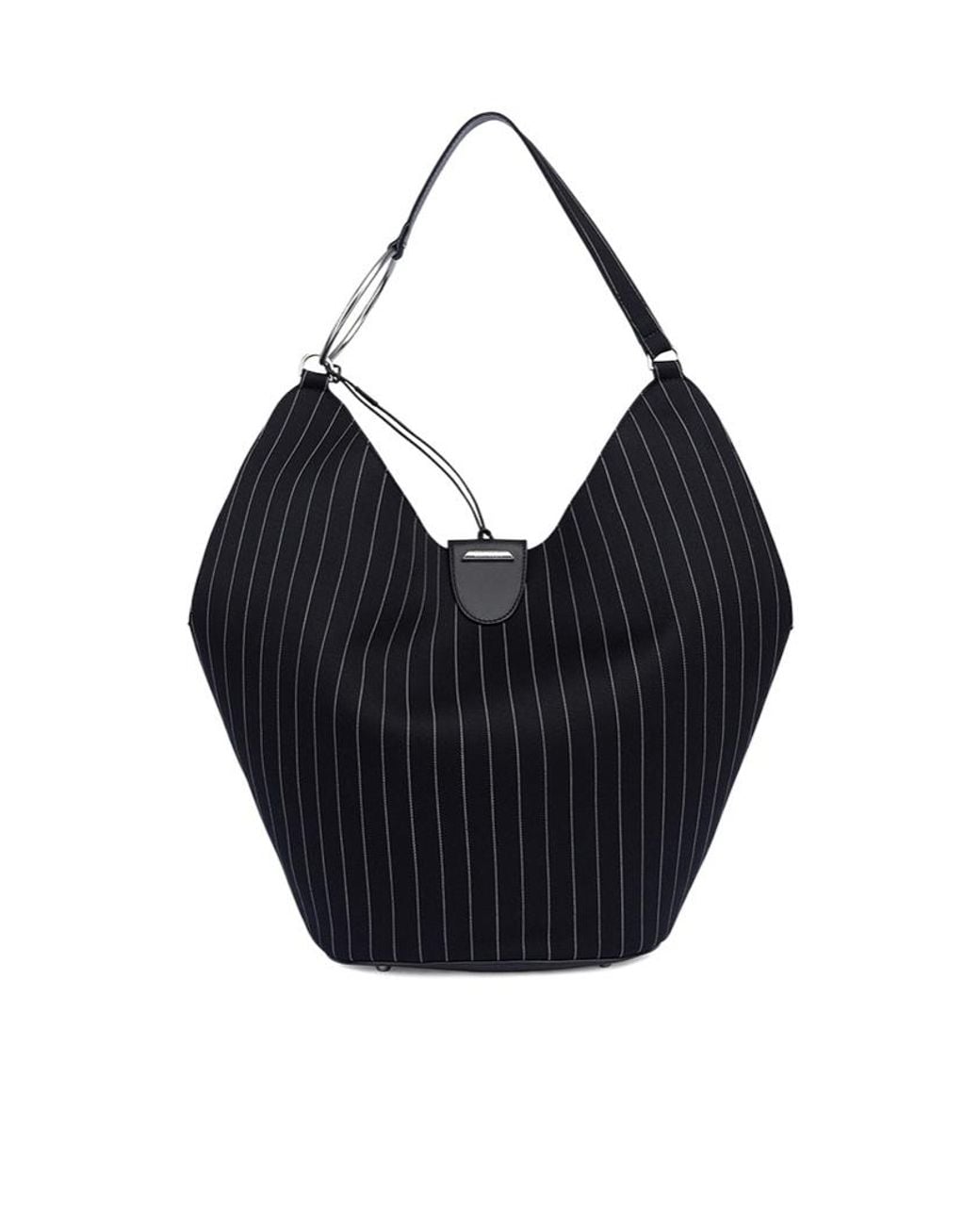 Dondup Blue Large Pinstripe Tote Bag