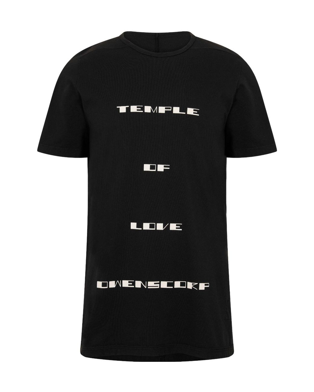 Rick Owens Black Crew Neck Short Sleeve T-Shirt for men