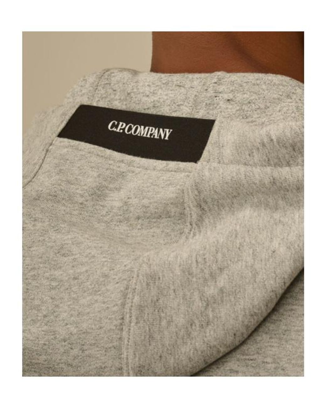 C P Company Gray Diagonal Raised Hoodie for men