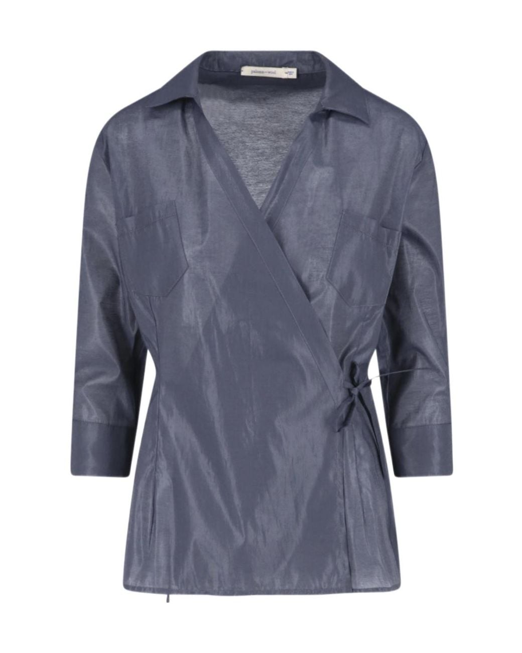 Paloma Wool Blue Wrap V-Neck Top