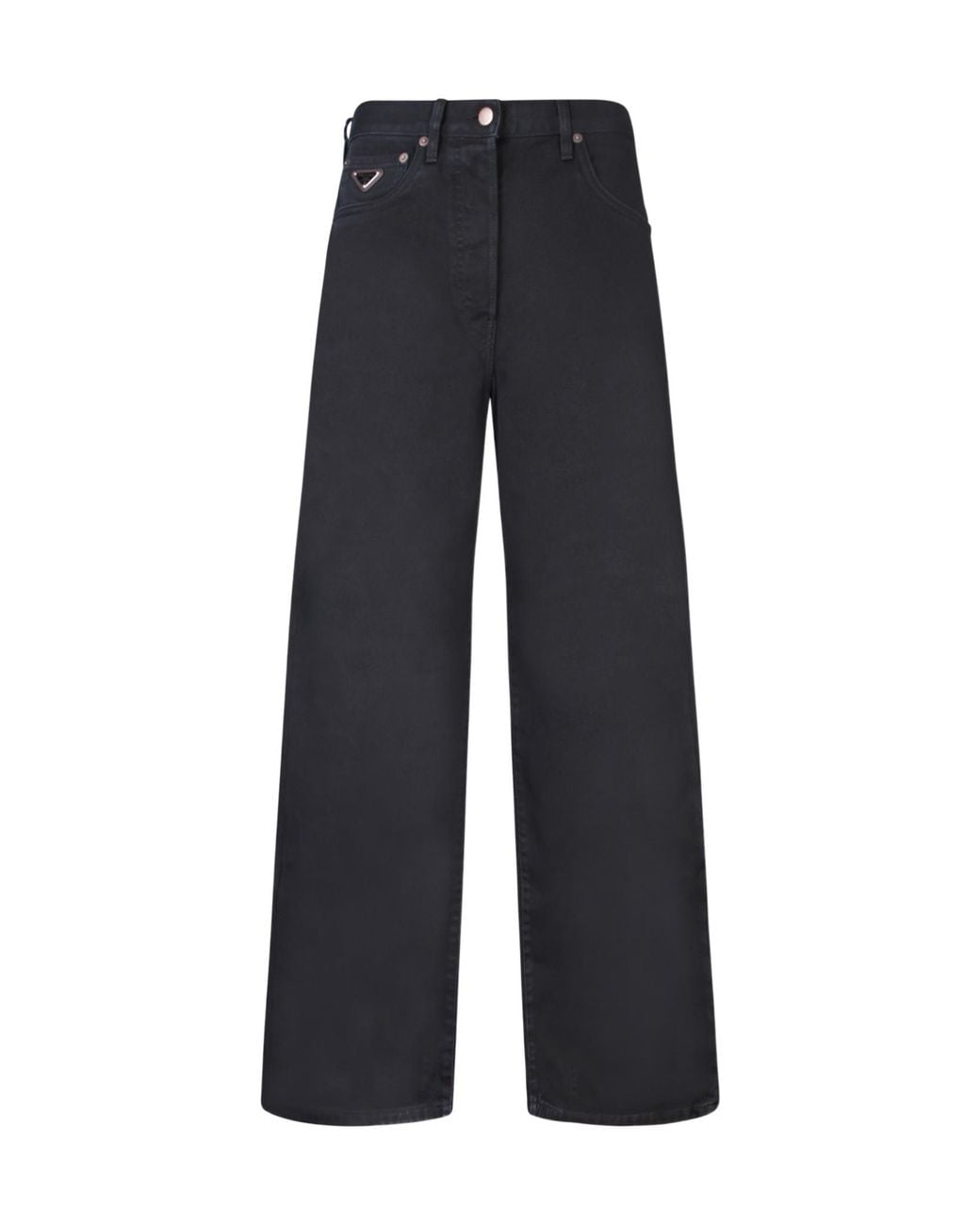 Prada Blue Triangle-Logo Straight Leg Denim Jeans