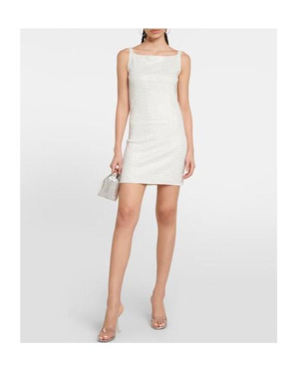 AYA MUSE White Pelina Crystal-Embellished Minidress