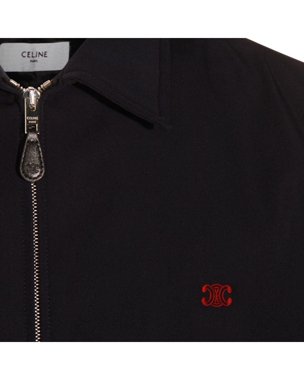 Céline Blue Blouson With Zip And Embroidered Logo for men