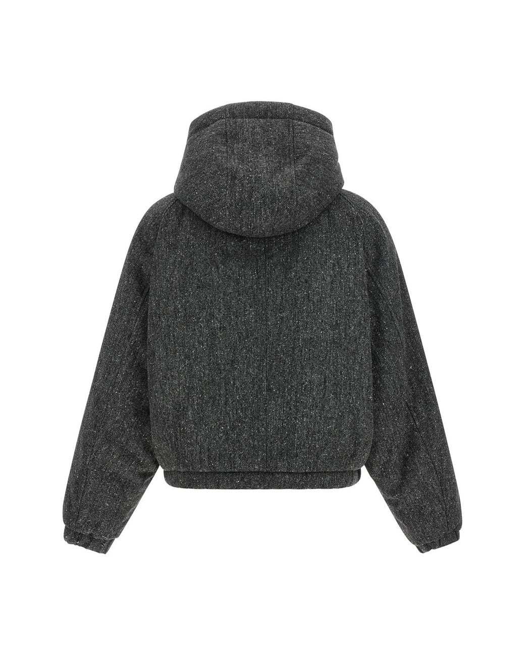 Brunello Cucinelli Gray Donegal Tweed Hooded Jacket
