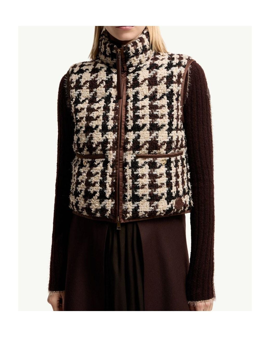 Moncler Black Emotionnalite Tweed Down Vest
