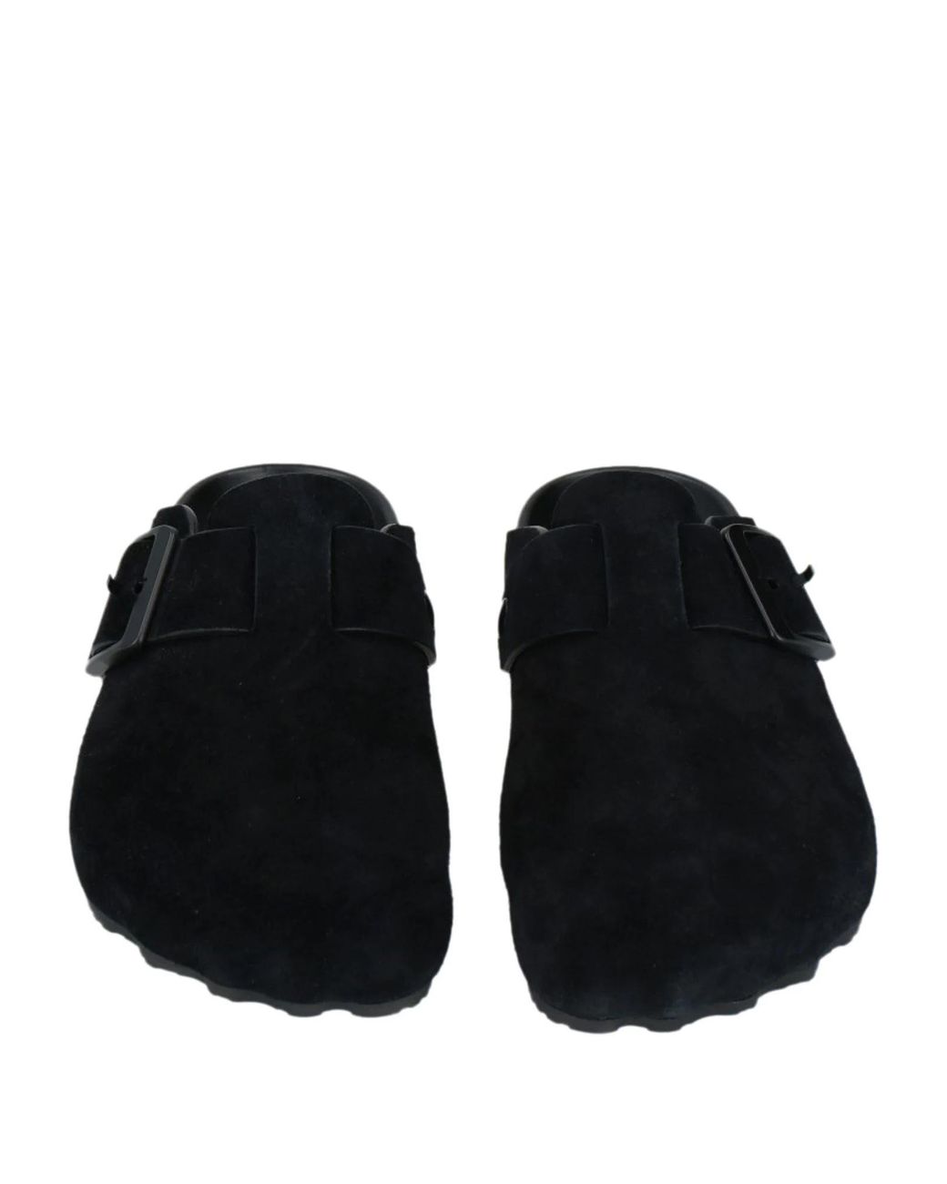 Balenciaga Black Suede Mules With Round Toe