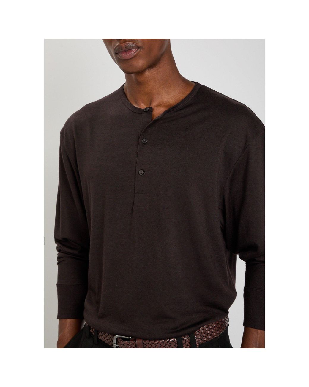 Studio Nicholson Black Loose Pure Wool T-Shirt for men