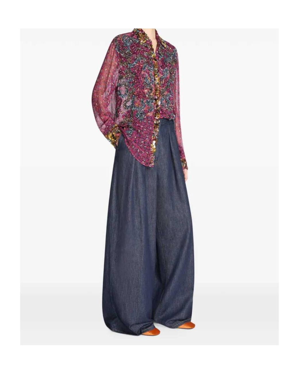 Dries Van Noten Purple Sequined Shirt
