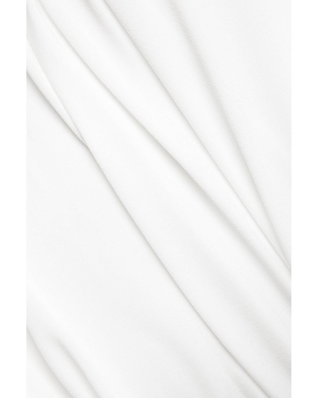Norma Kamali White Diana One-Shoulder Ruched Mini Dress