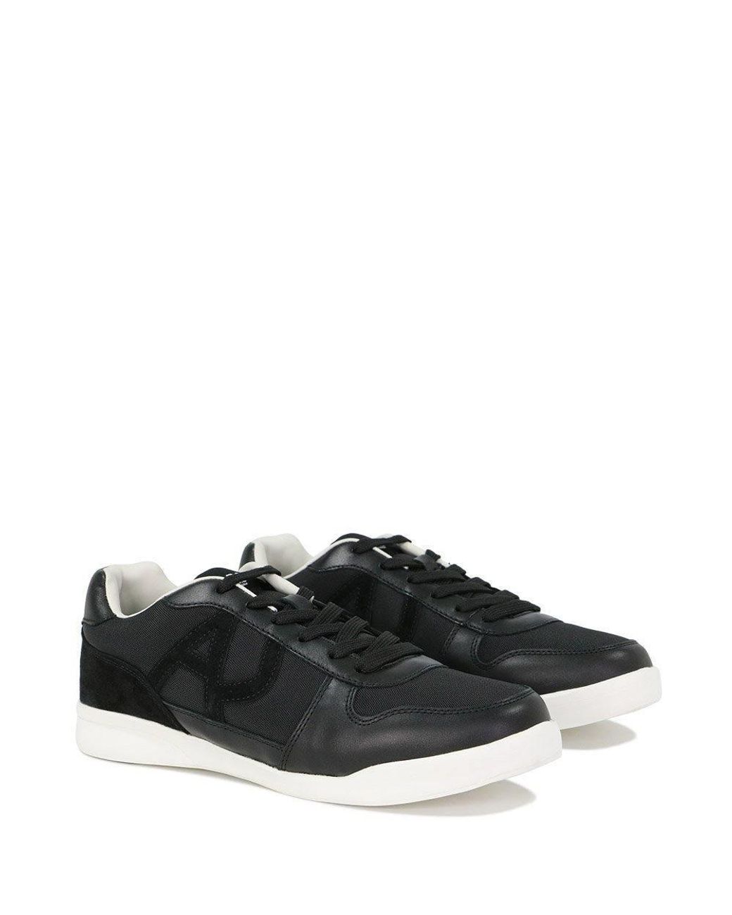 Armani Jeans Black Lace-Up Casual Sneakers for men