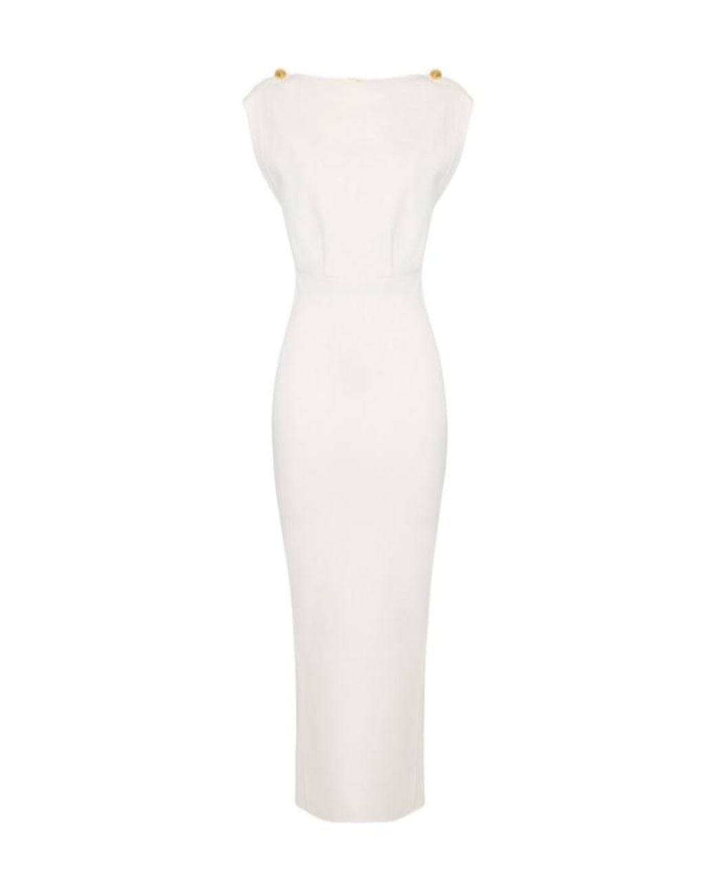 Elisabetta Franchi White Carpet Full Milano Stitch Knitted Dress