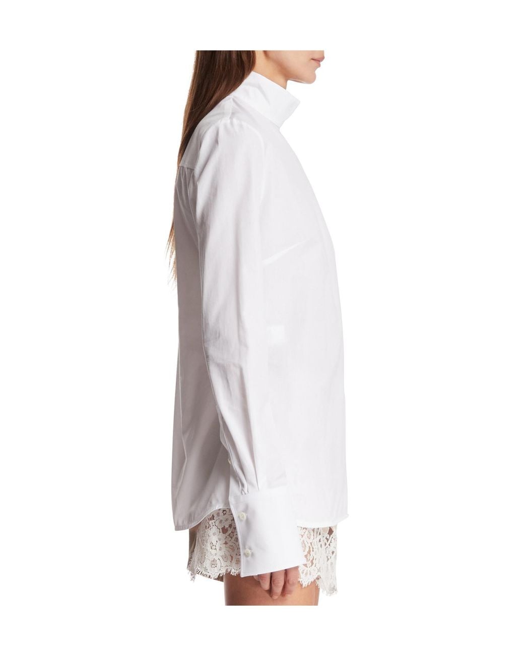 Mugler White ミュグレーのポプリンフェンシングシャツ